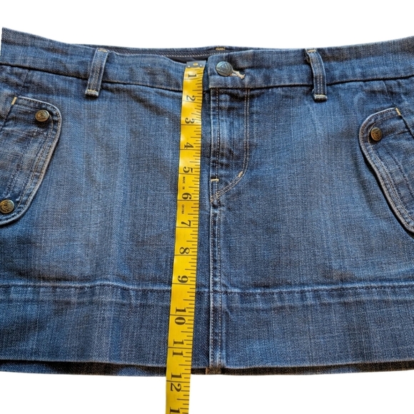 Citizens of Humanity Denim Micro Mini Skirt Y2K Vintage Women 32 Low Rise Blue - Picture 16 of 16